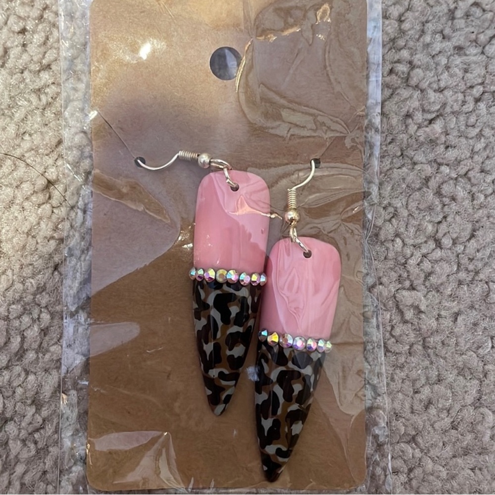 Acrylic nail earrings